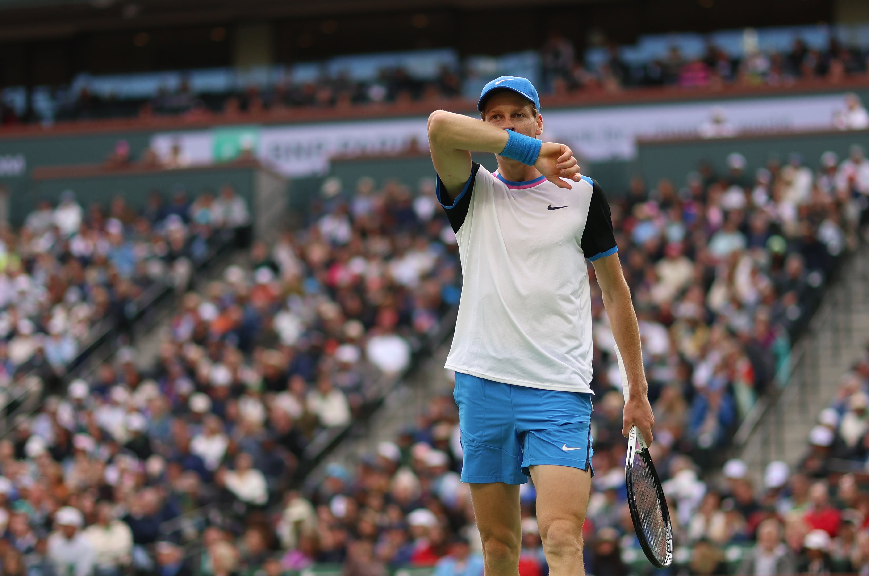 Jannik Sinner durante el último Indian Wells