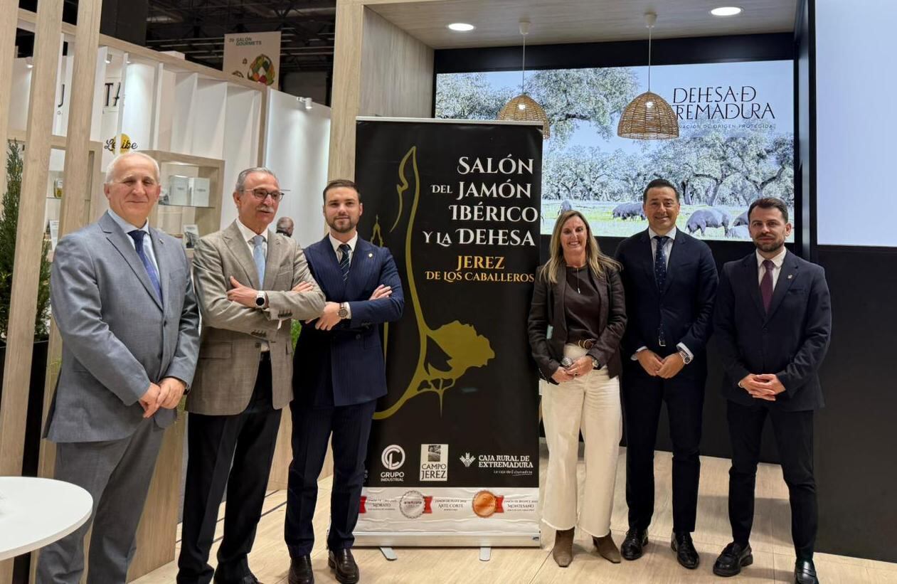 Un momento de la presentación del Salón del Jamón Ibérico y la Dehesa en la feria de Madrid Gourmets