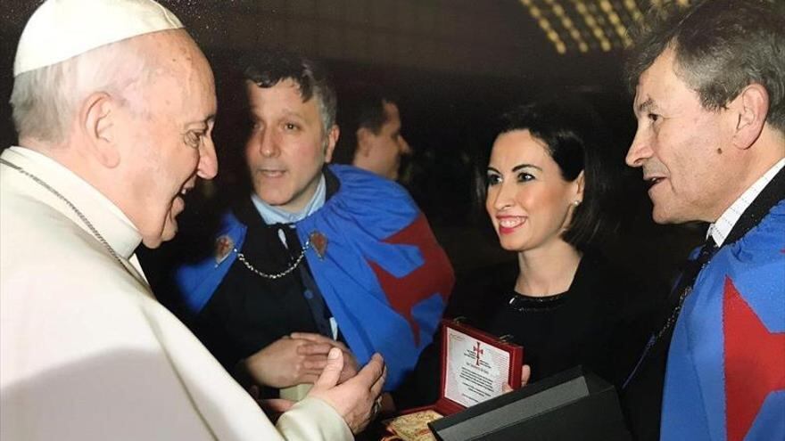 Recibimiento por parte del Papa Francisco del Ayuntamiento de Ejea y los Caballeros de Exea en el Vaticano