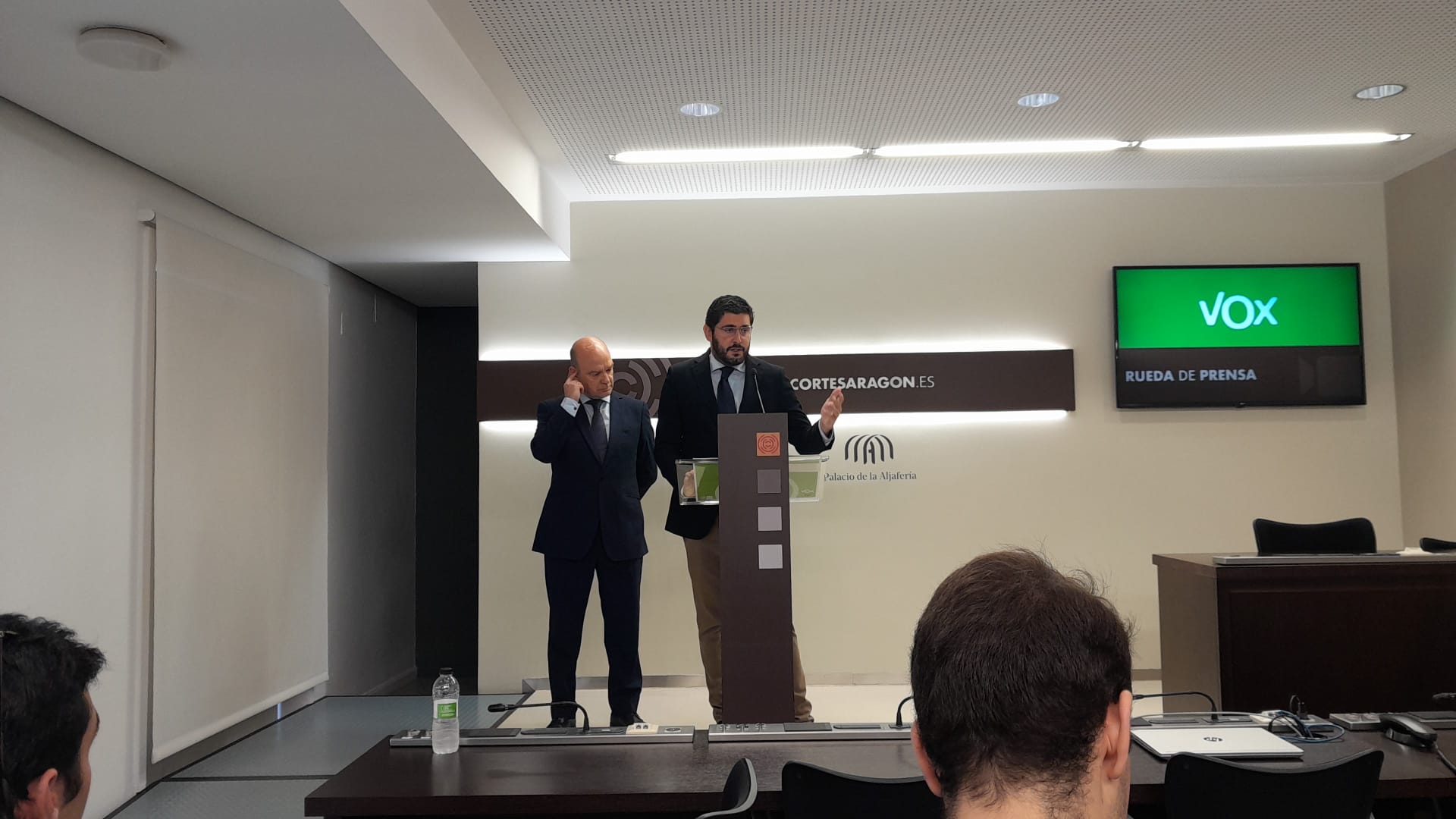 Santiago Morón y Alejandro Nolasco durante la rueda de prensa