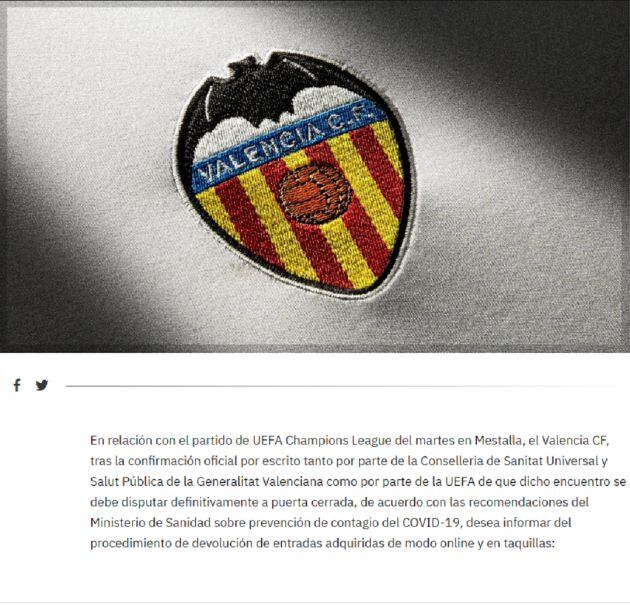 Comunicado oficial del VCF