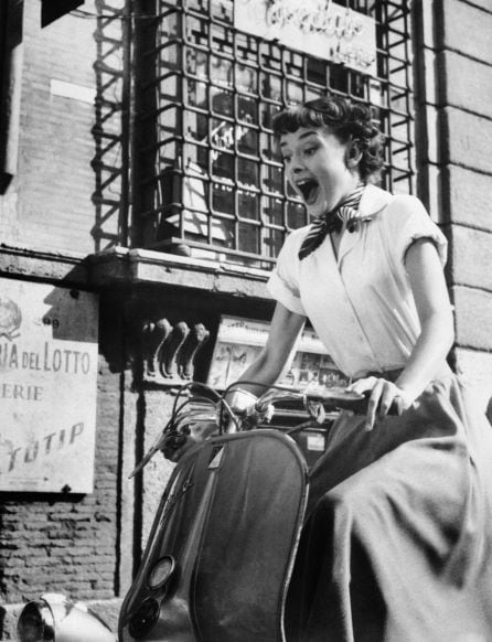 Audrey Hepburn en &#039;Vacaciones en Roma&#039;.