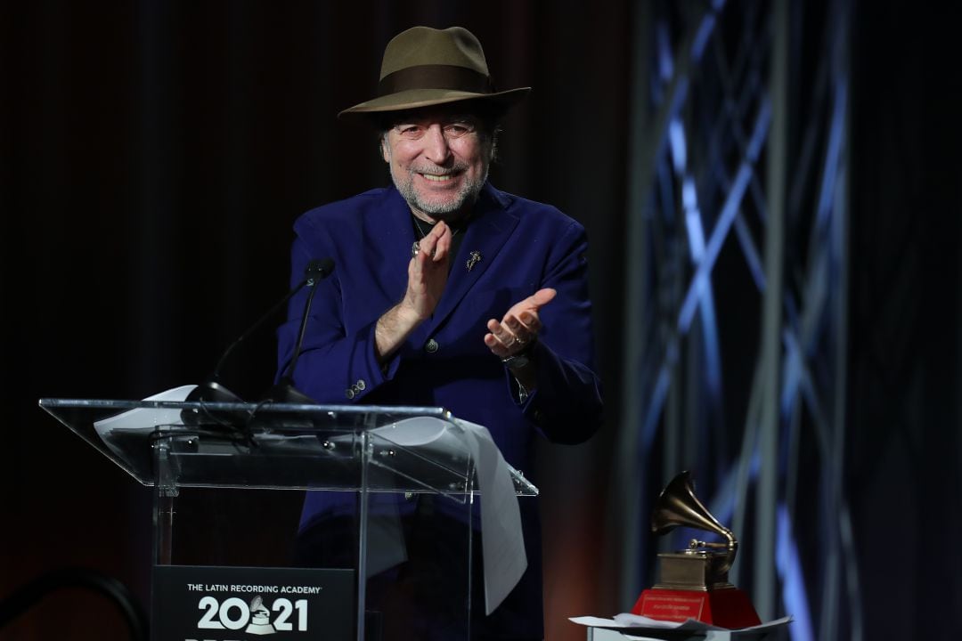 Joaquín Sabina, durante los Premios Grammys la semana pasada. 