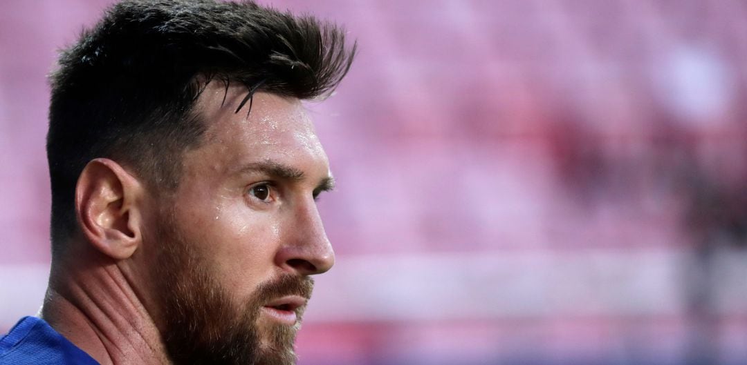 Messi, durante el partido ante el Bayern