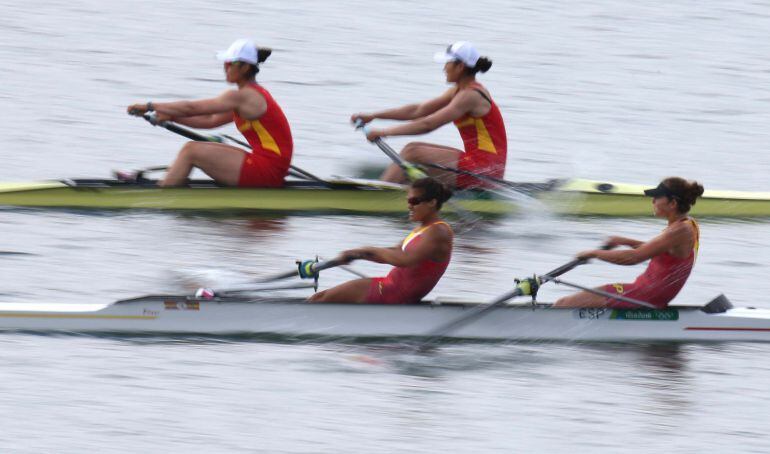 Anna Boada y Aina Cid, en las semifinales del dos sin timonel.