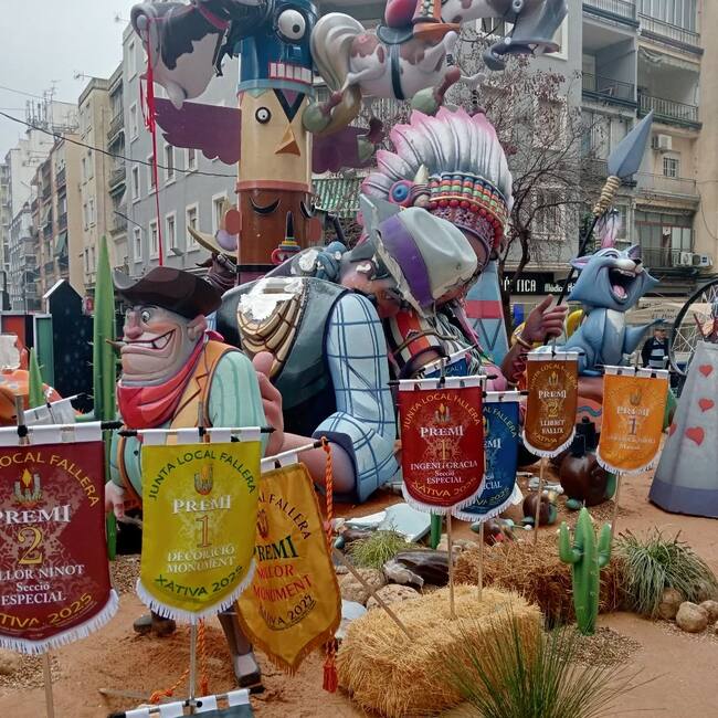 La Falla "Fort Barberà" de República Argentina, afectada por las lluvias. Fuente. Radio Xàtiva Cadena SER