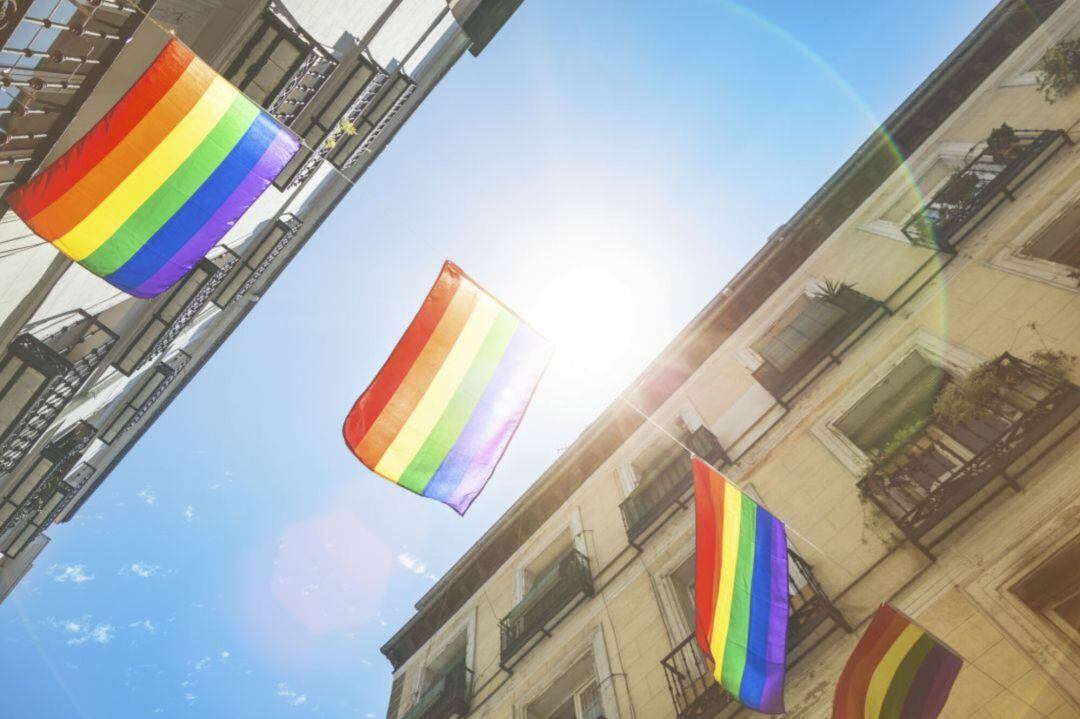 La bandera del arcoíris símbolo del orgullo LGTBIQ+