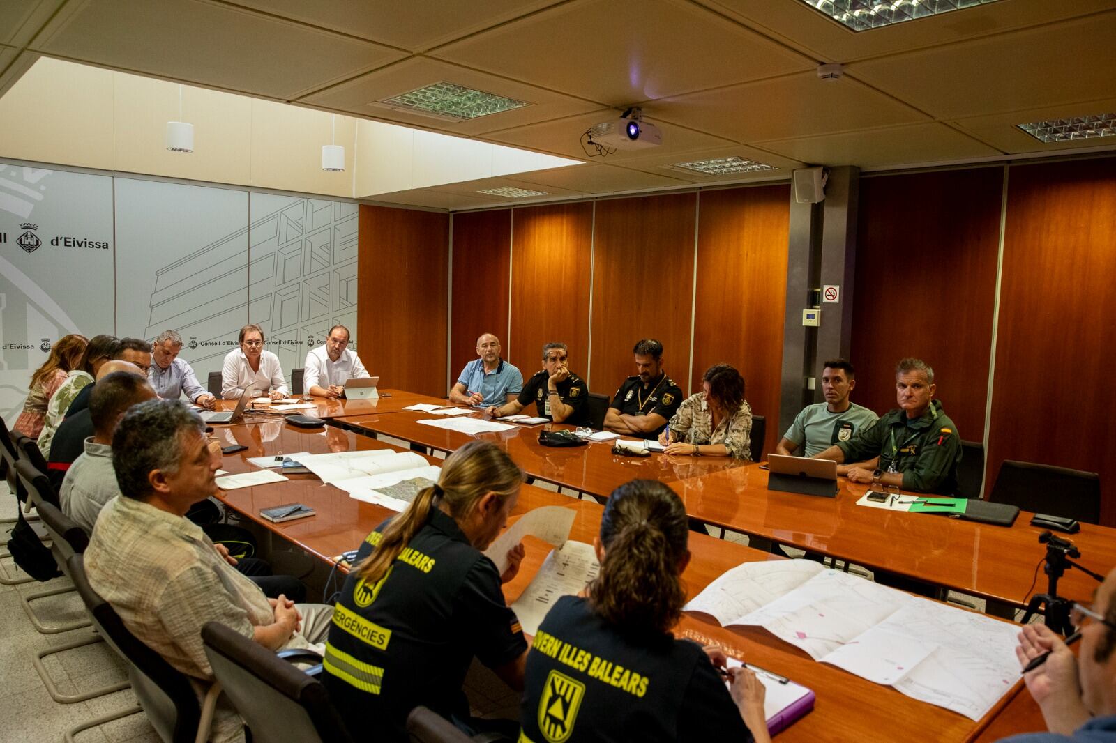 Un momento durante la reunión de coordinación