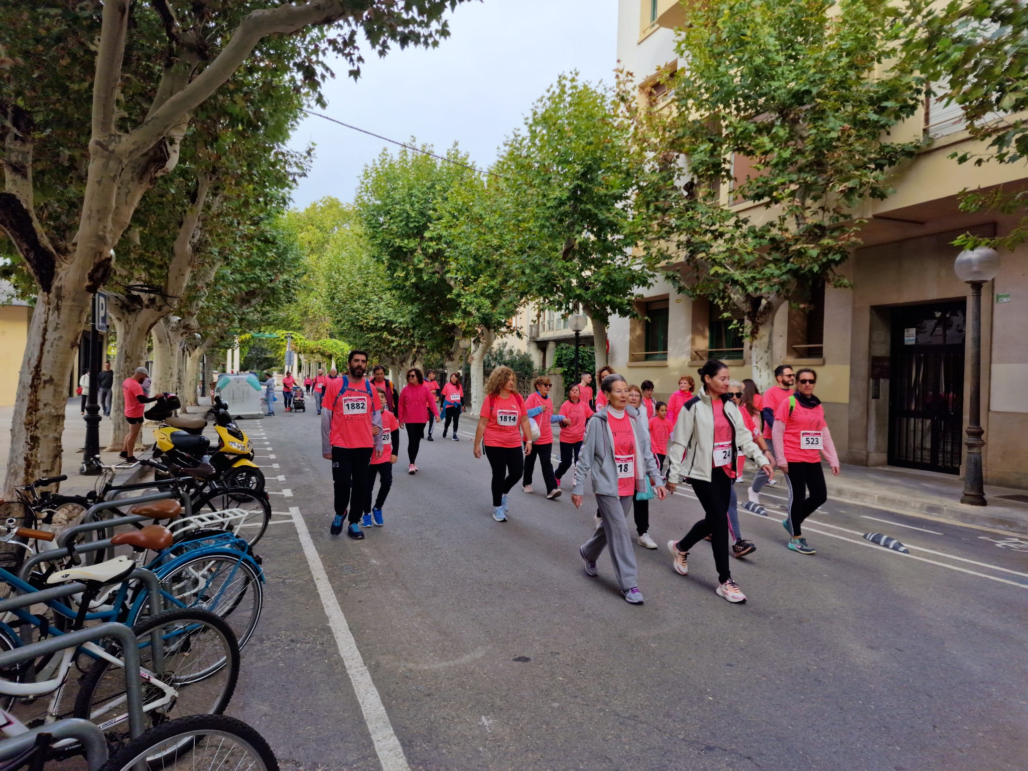 Un momento de la marcha contra el cáncer de Huesca