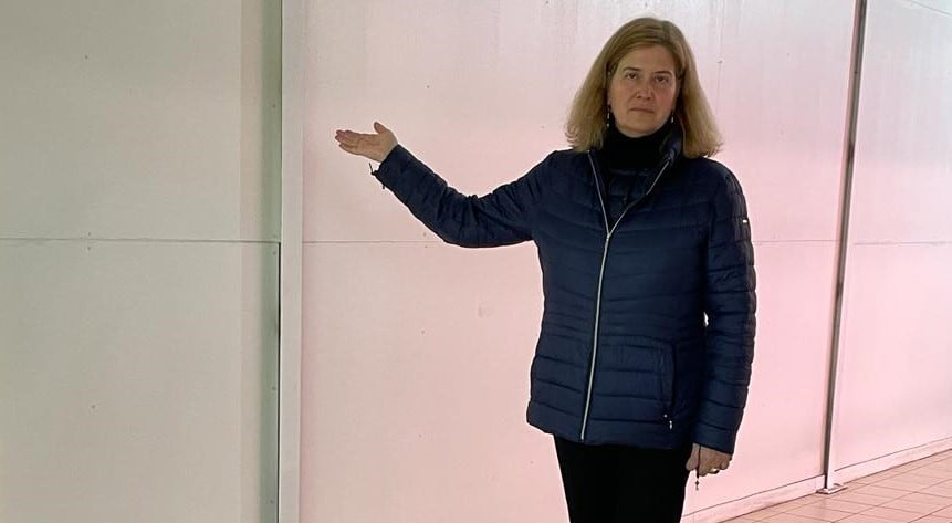 Margarita Torres en una visita al Mercado del Conde Luna