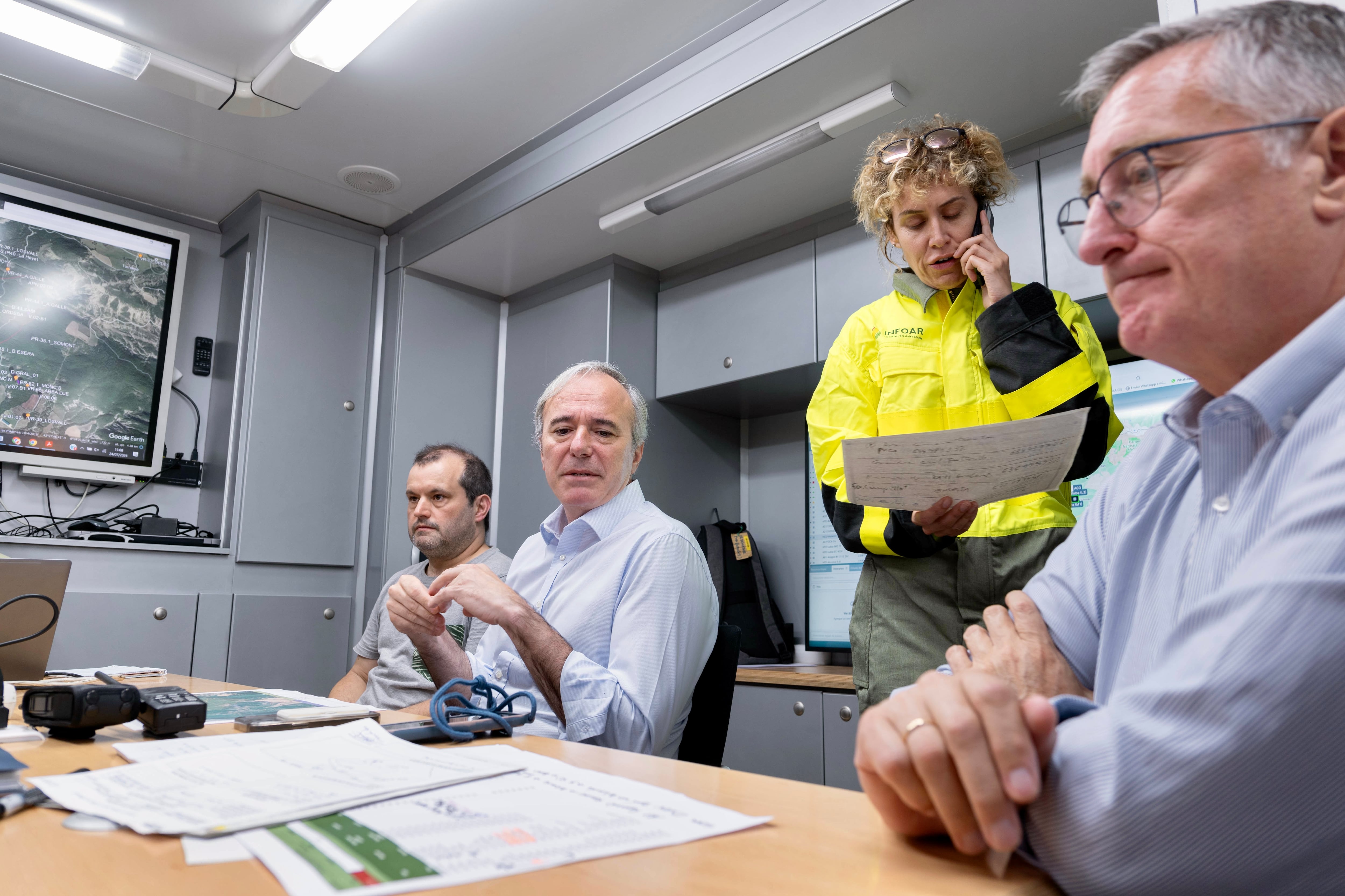 Reunión de Coordinación del CECOPI en el incendio forestal de El Pueyo de Araguás