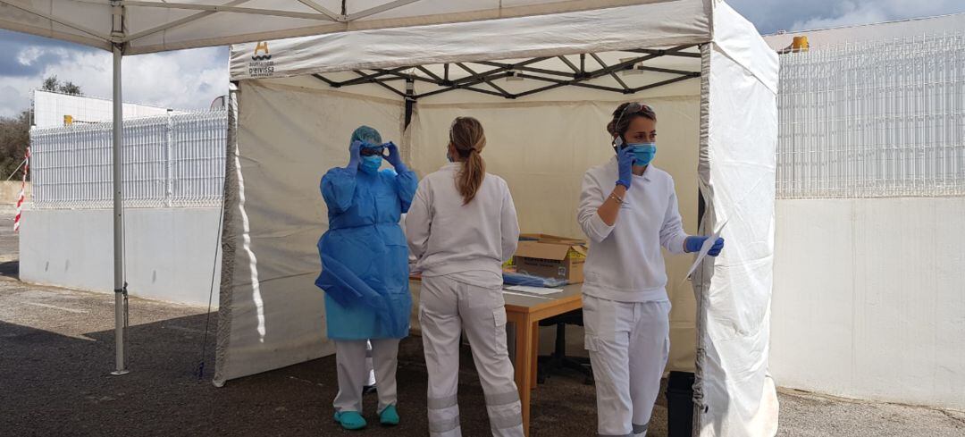 Pruebas en el exterior de Can Misses en marzo pasado