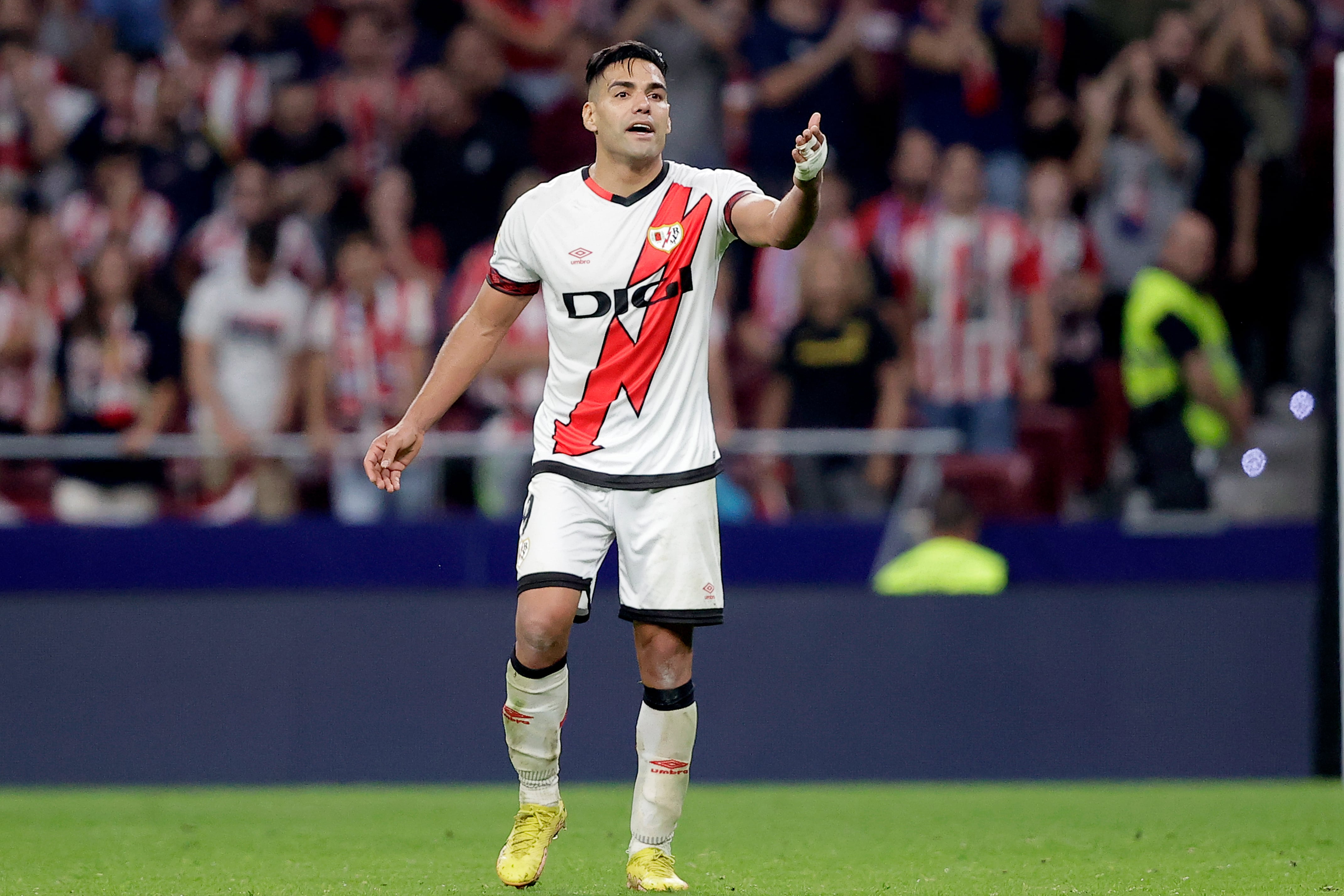 Falcao al anotar el tanto en el Cívitas Metropolitano.