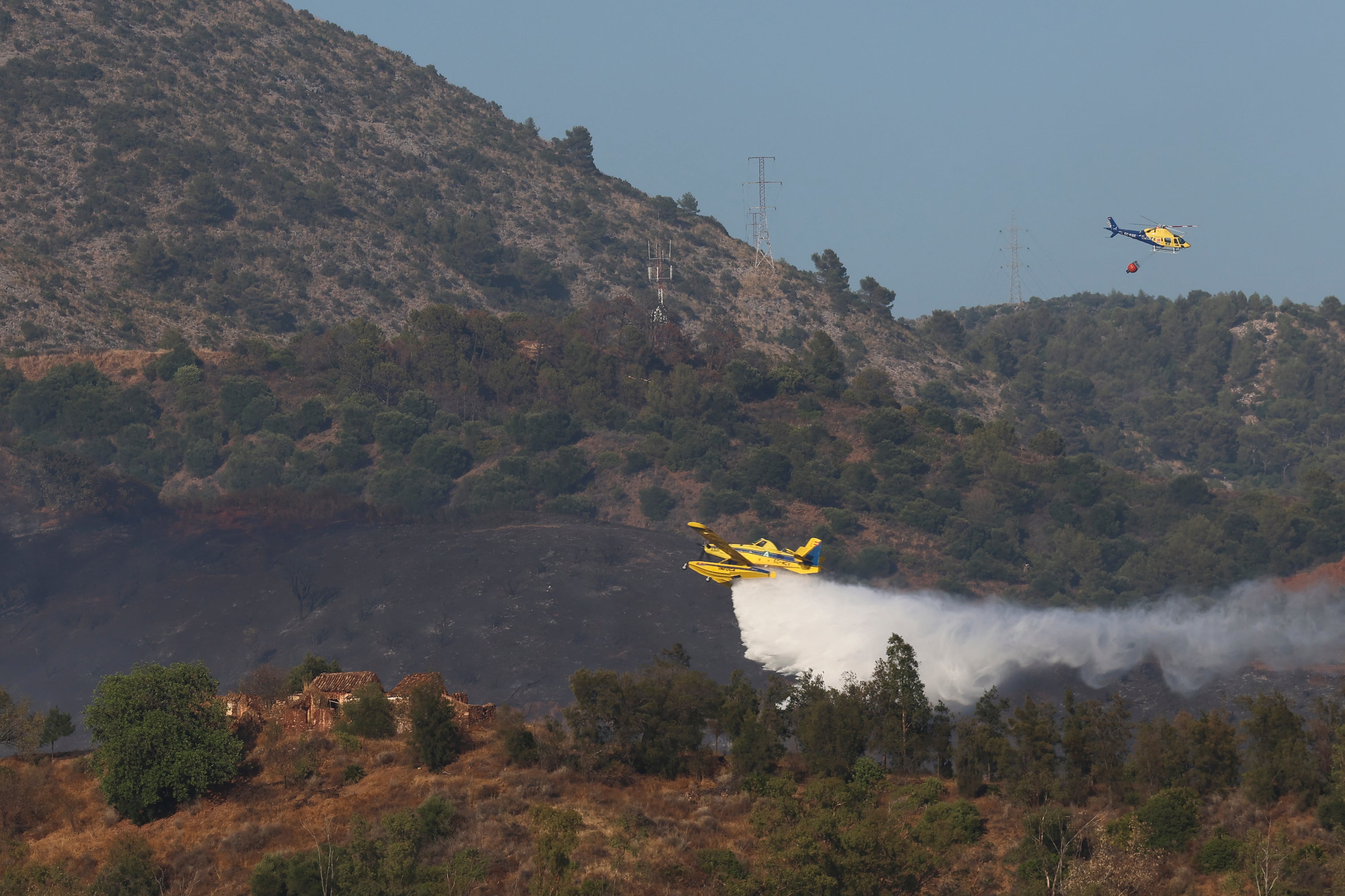 Extinción de un incendio forestal en Marbella/Archivo