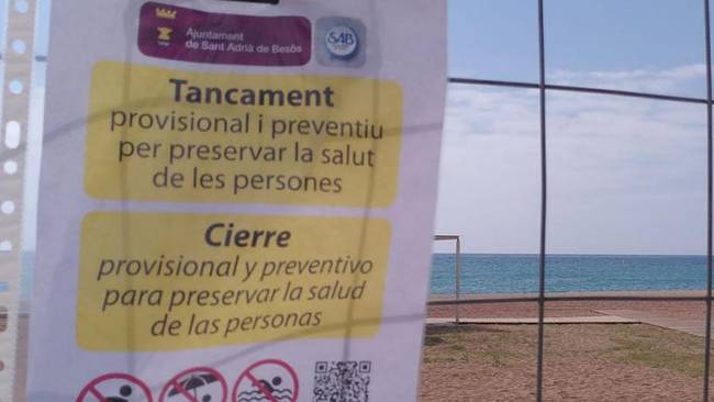 Tancament de la platja de Sant Adrià