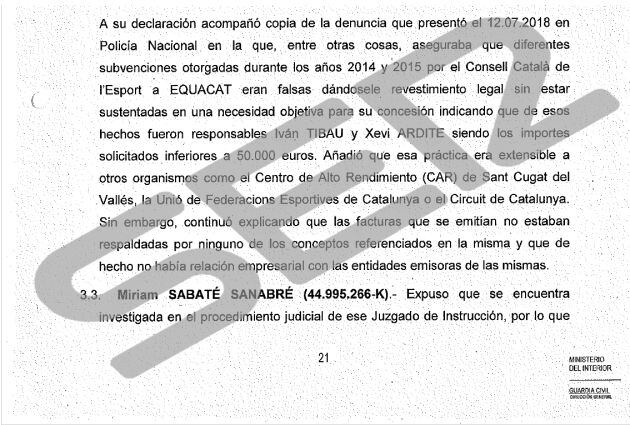 Informe de la Guardia Civil al que ha accedido la Cadena SER