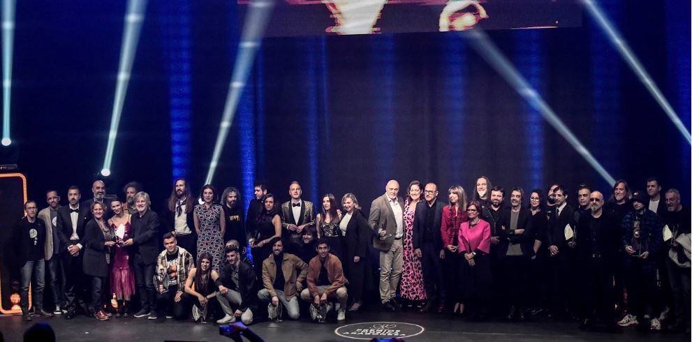 Foto de familia de los Premios de la Música Aragonesa