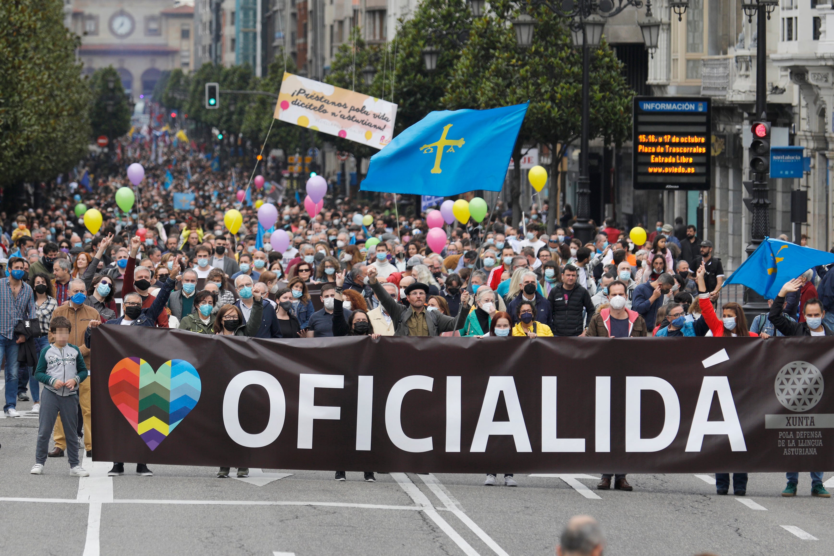 Momento de la marcha por la oficialidad del asturiano en una imagen de archivo (Photo By Jorge Peteiro/Europa Press via Getty Images)