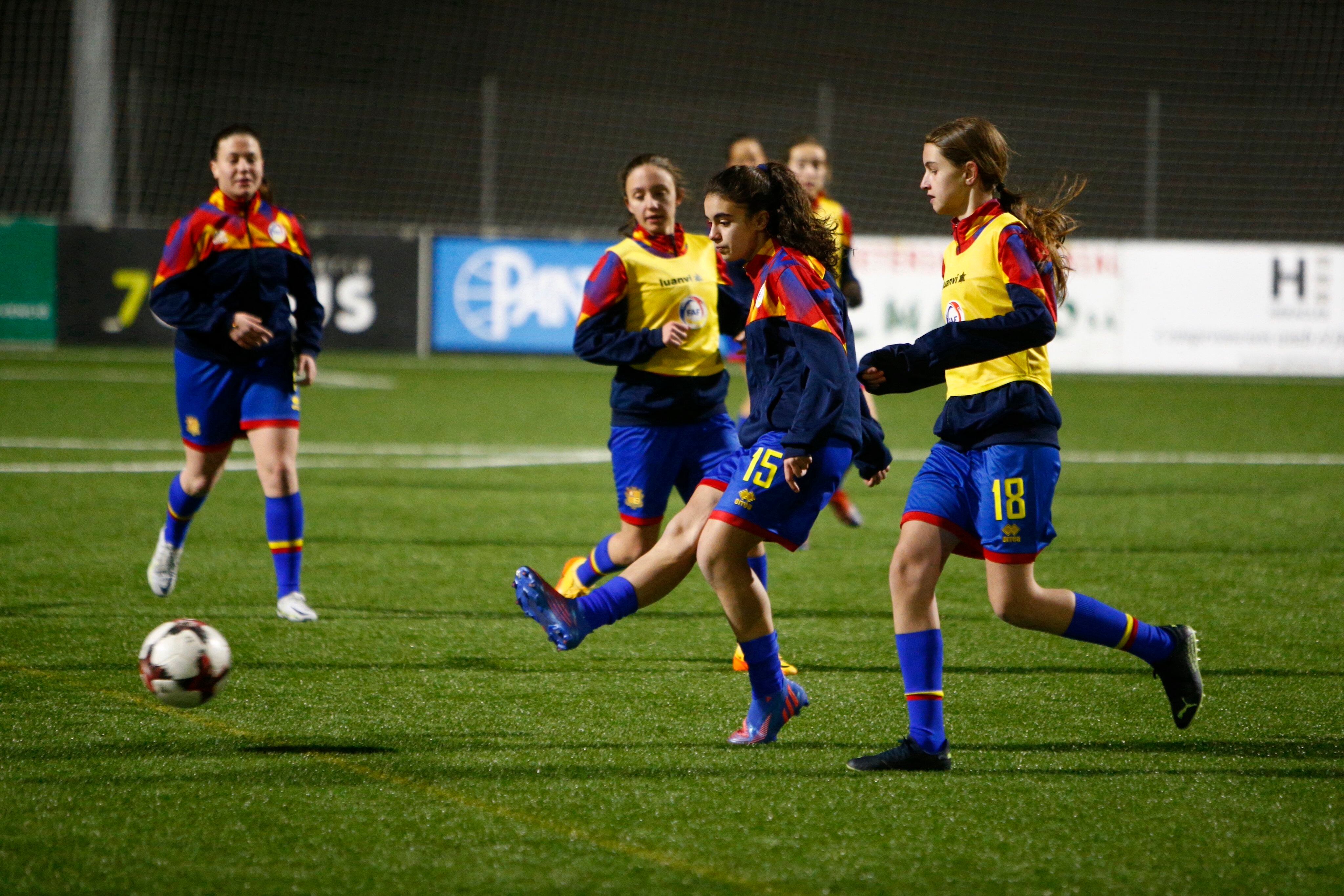 Un instant d&#039;un entrenament de la selecció sub-16.
