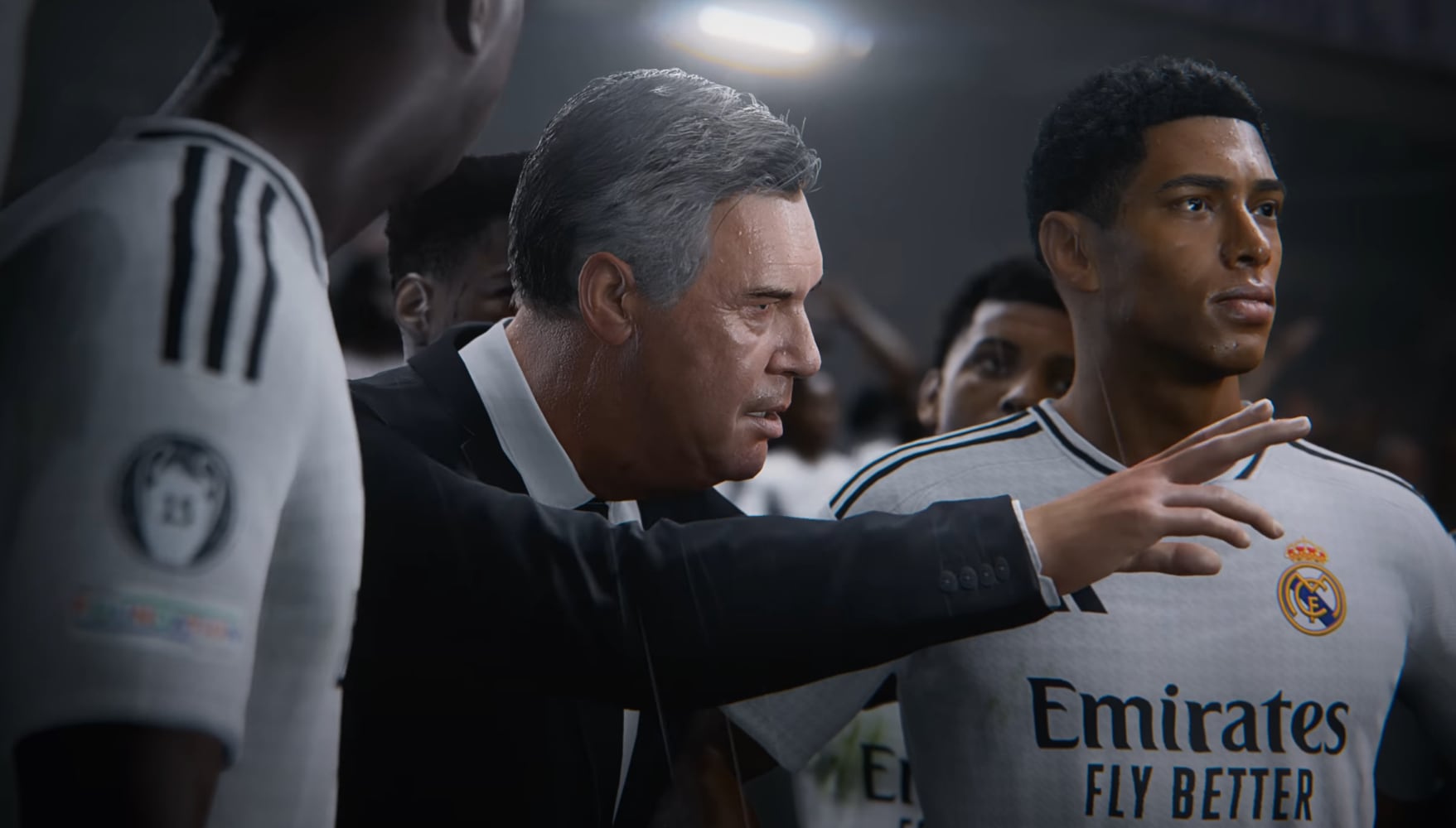 Carlo Ancelotti y Jude Bellingham en el EA Sports FC 25.