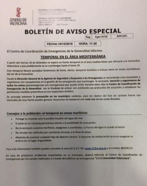 Aviso emergencias
