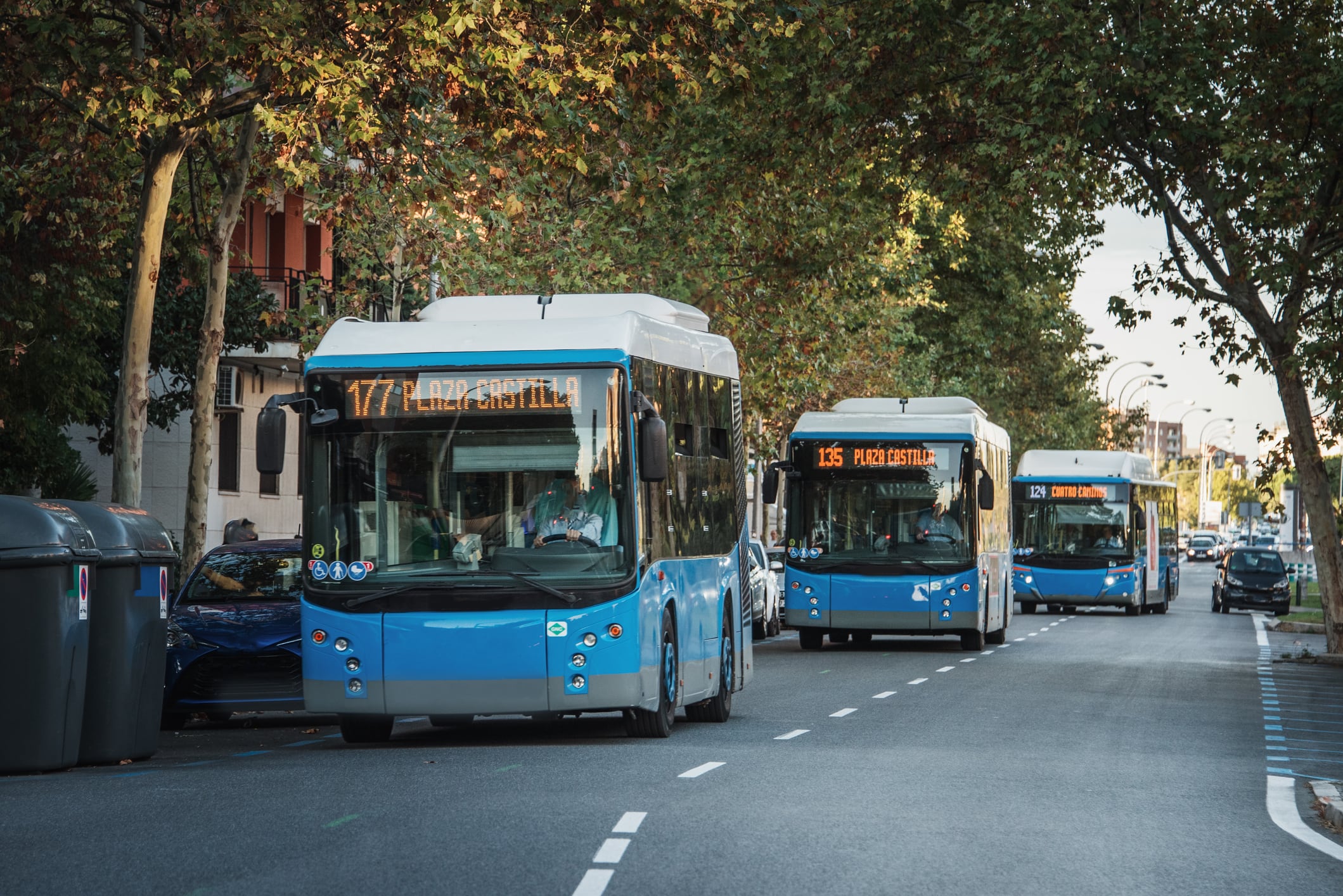 Autobuses de EMT en Madrid.