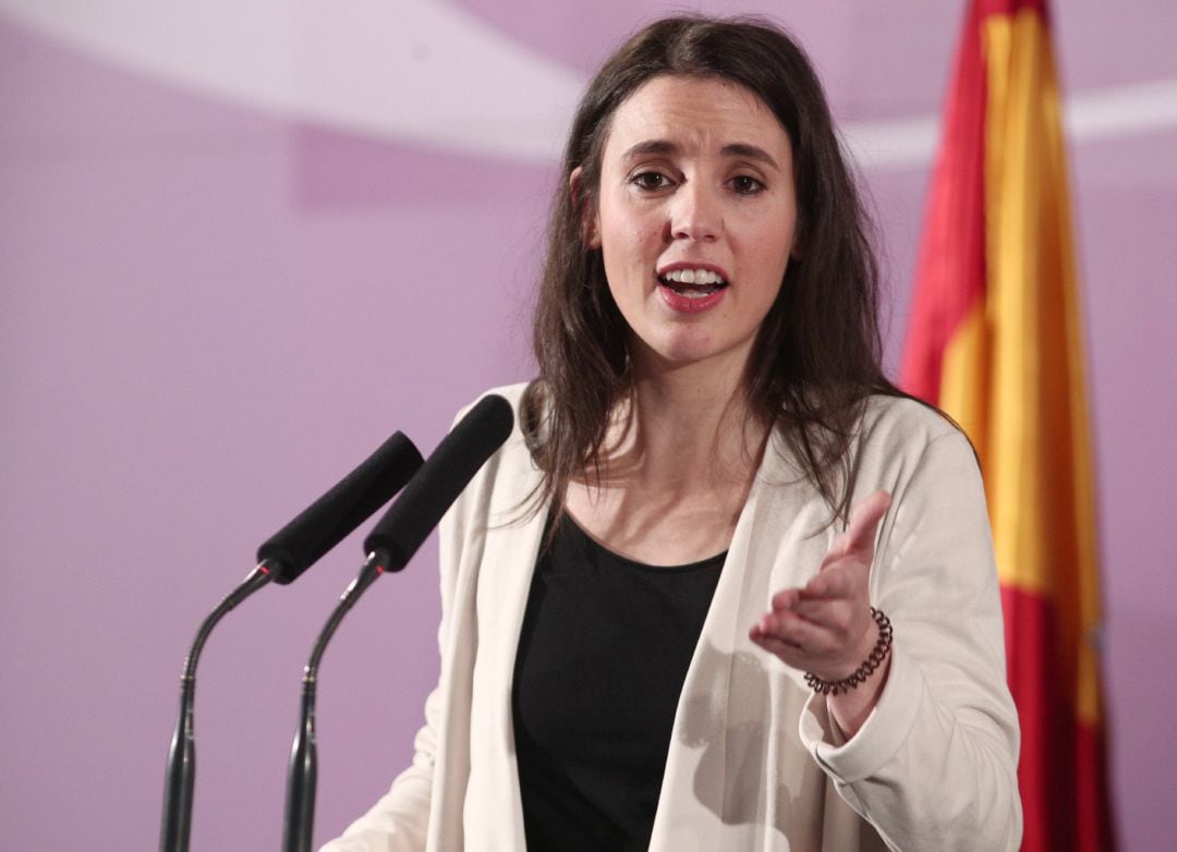 La ministra de Igualdad, Irene Montero, interviene en el acto de toma de posesión de altos cargos del Ministerio de Igualdad, en Madrid, el pasado 31 de enero de 2020.