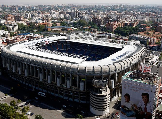 Vista aérea del estadio Santiago Bernabéu