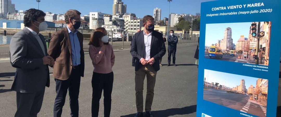 Trenor, Rey, Feijóo y Fernández Prado en el Puerto de A Coruña