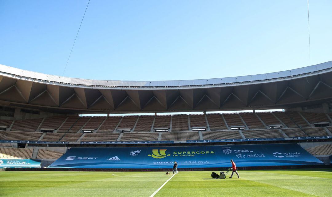 El estadio de La Cartuja en Sevilla acogerá la final de la Supercopa este domingo a las 21.00 h 