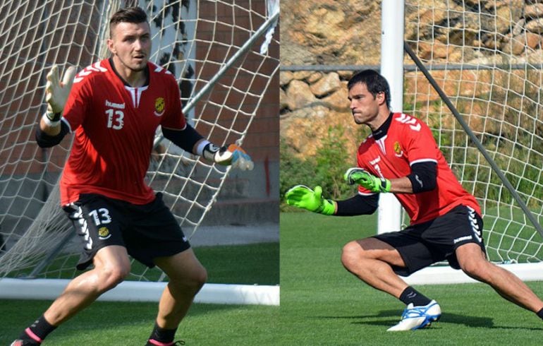 Els nous porters del Nàstic al seu primer entrenament amb el conjunt grana