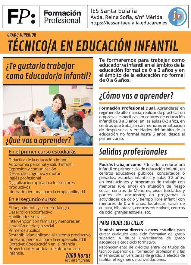 Ciclo Formativo de Grado Superior en Técnico en Educación Infantil