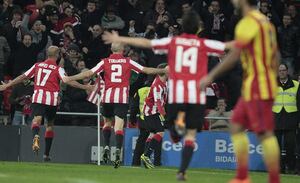 Muniain ha marcado el tanto de la victoria del Athletic ante el Barcelona en la que ha sido la primera derrota del equipo blaugrana en la Liga.