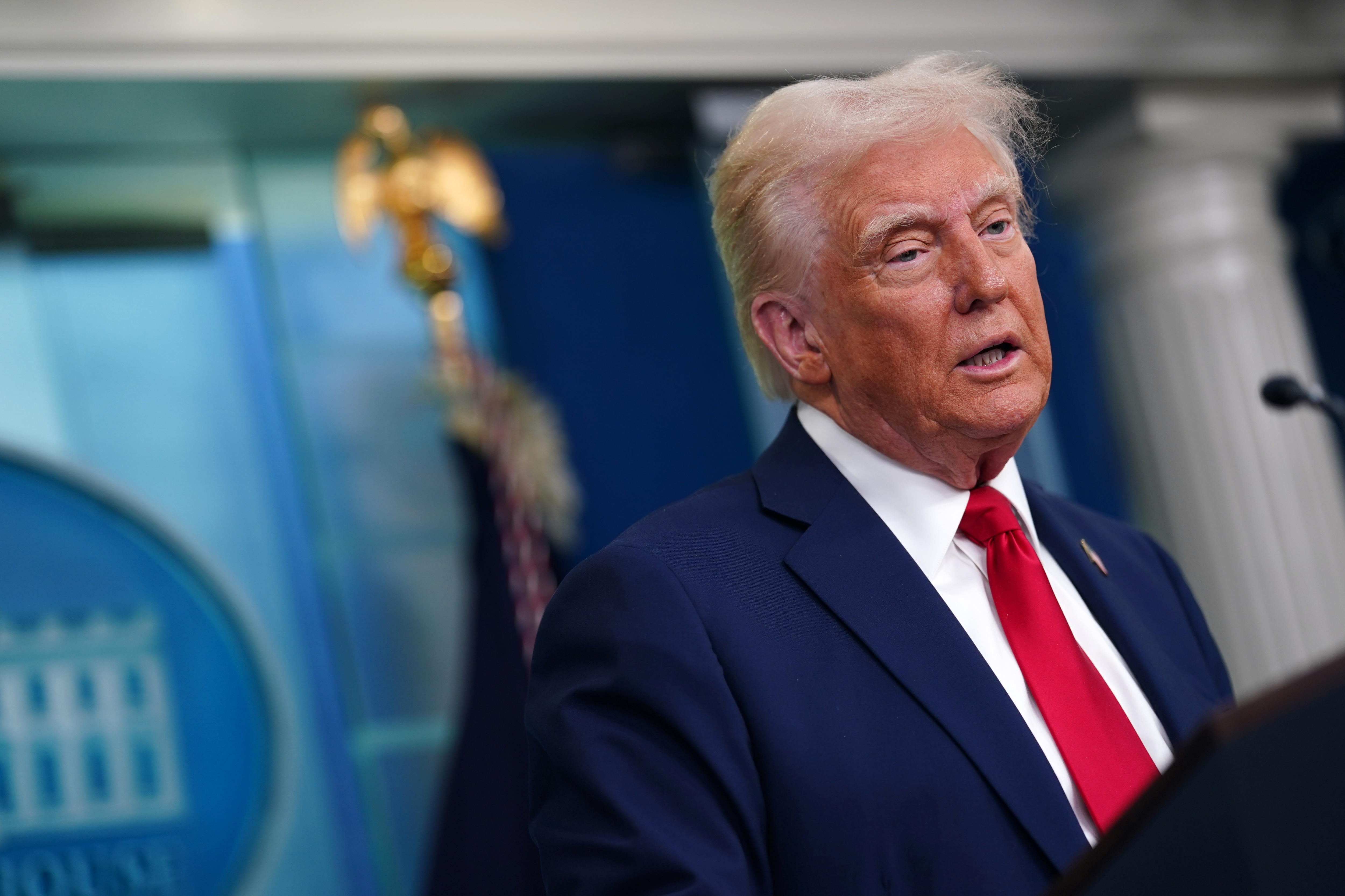 El presidente de Estados Unidos, Donald Trump, durante una rueda de prensa en la Casa Blanca el pasado 30 de enero. EFE/EPA/WILL OLIVER