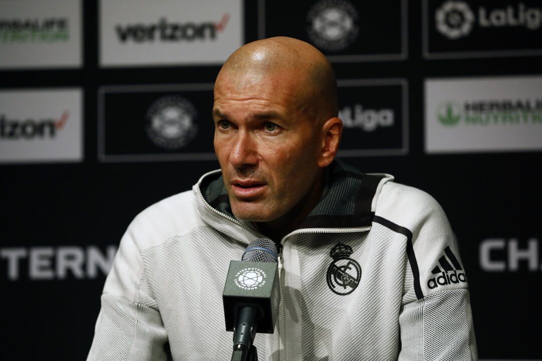 Zinedine Zidane, en rueda de prensa del Real Madrid