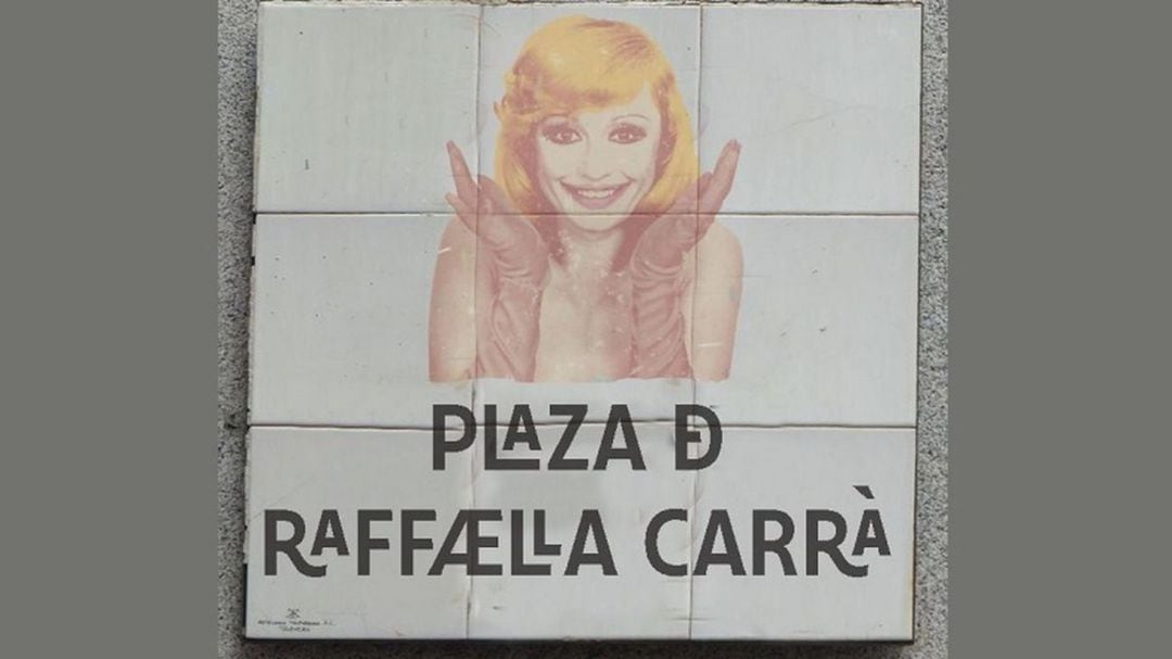 Diseño de placa para la plaza de Raffaella Carrà en el centro de Madrid. 