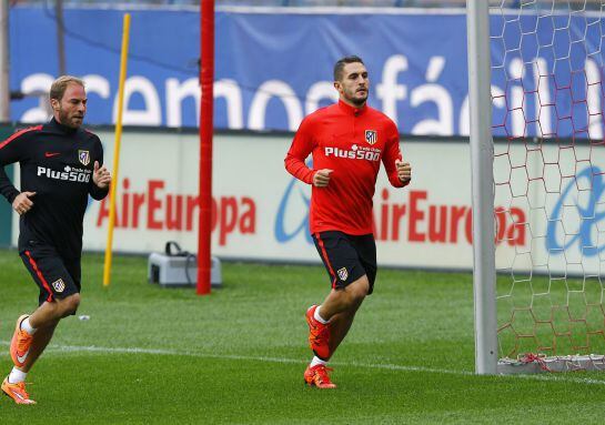 Koke entrena en el Calderón