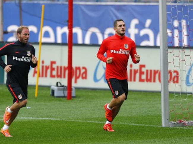 Koke entrena en el Calderón