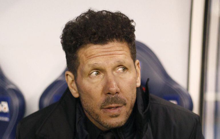 Simeone durante el encuentro entre el Deportivo y el Atlético