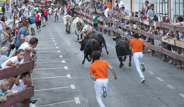 Los toros por las calles de Leganés en fiestas pasadas