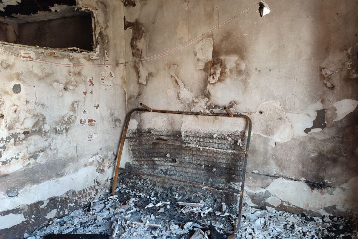 La vivienda afectada por el incendio en Cartagena