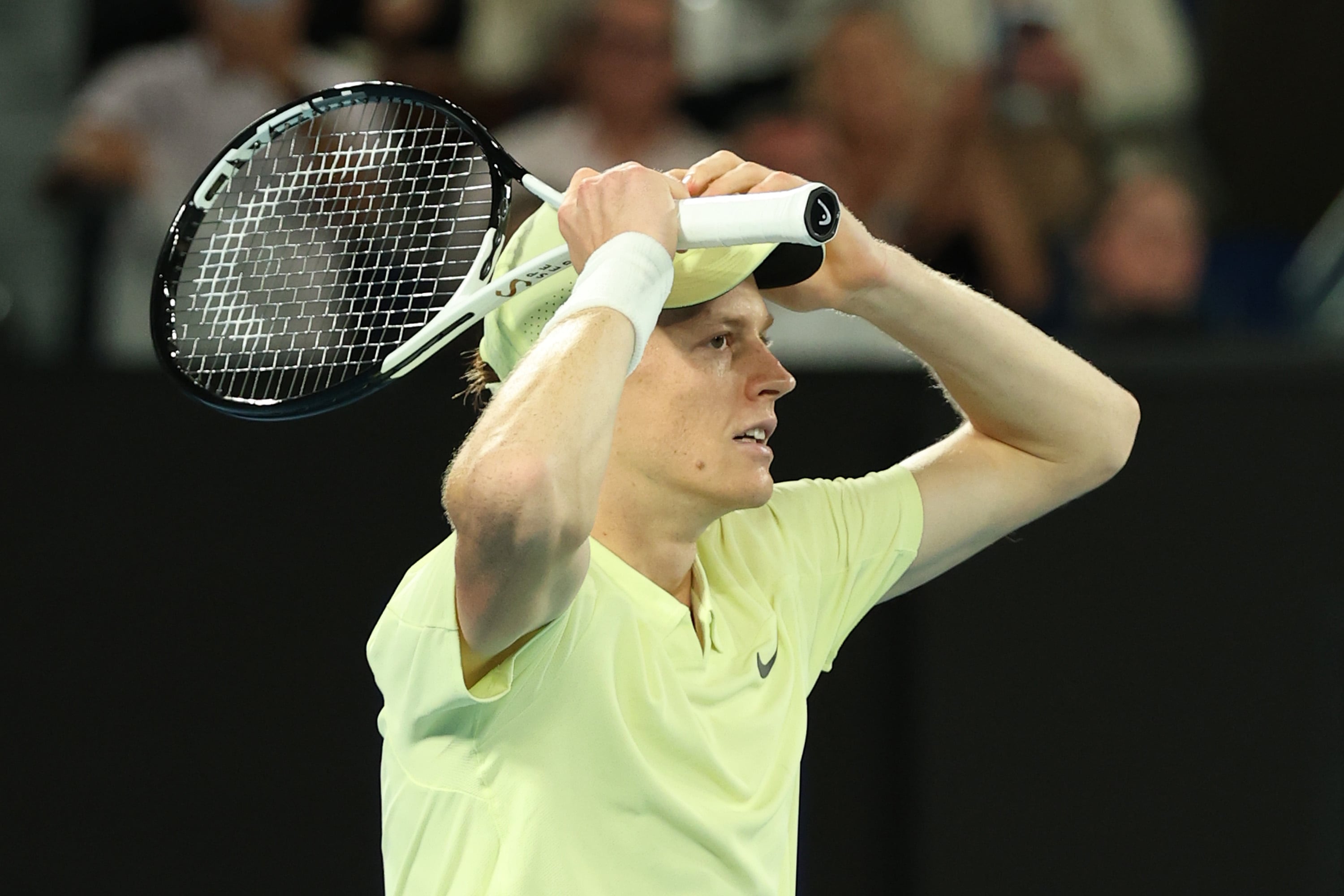 Jannik Sinner, durante un partido en el Open de Australia de 2025