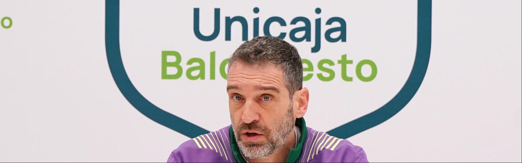 El técnico del Unicaja Ibon Navarro, en la previa del encuentro ante el Wurzburg alemán