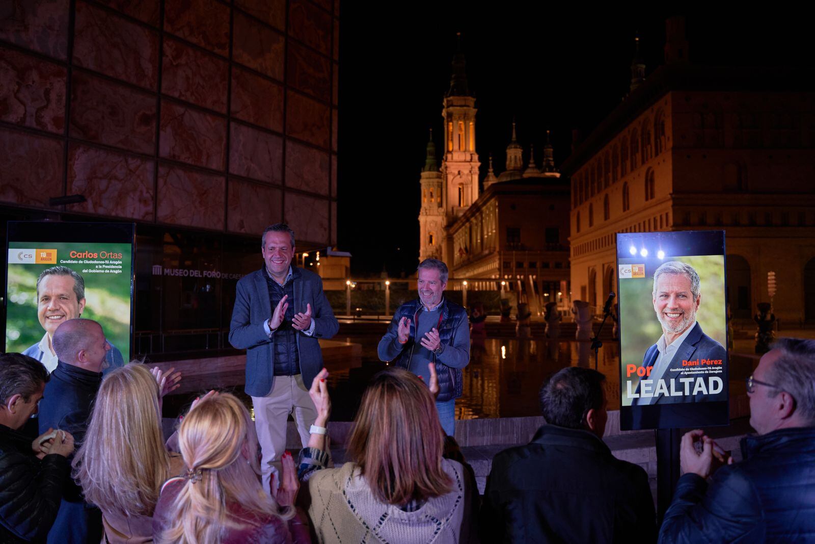 Inicio de campaña de Ciudadanos en Aragón, con Carlos Ortas y Daniel Pérez Calvo