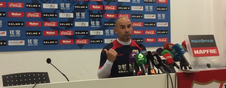 J&eacute;mez, en la sala de prensa de Vallecas