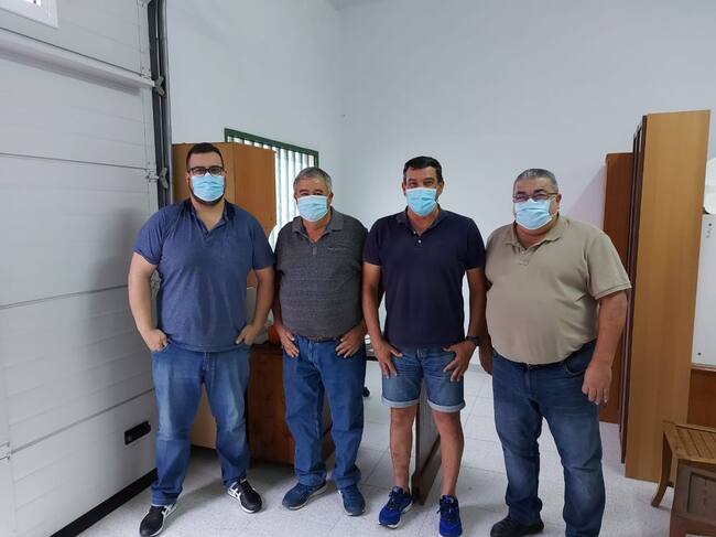 Miguel Ángel Ferrer, el segundo por la izquierda de la imagen, tras tomar posesión de su cargo.