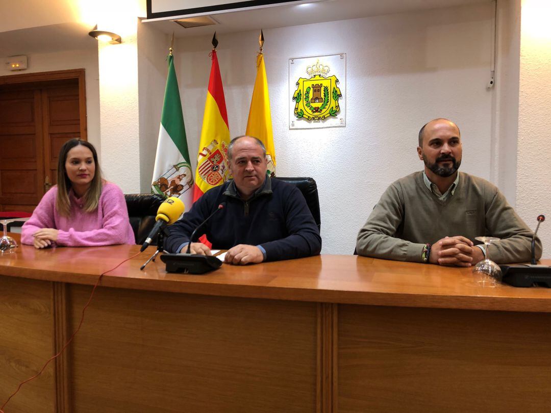 Sara Lobato, Jorge Romero y Miguel Alconchel, en rueda de prensa este miércoles.