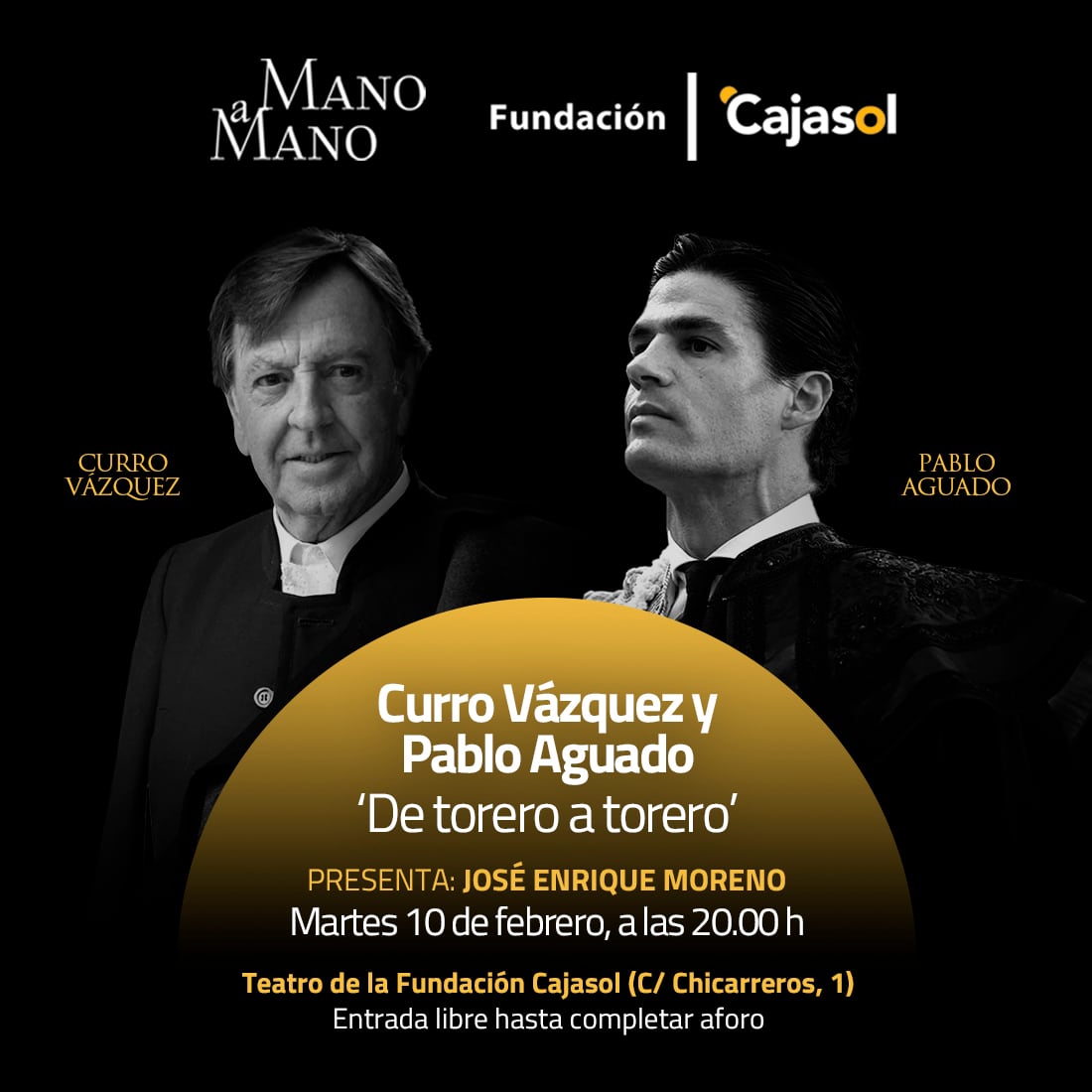 Curro Vázquez y Pablo Aguado serán protagonistas en la Fundación Cajasol