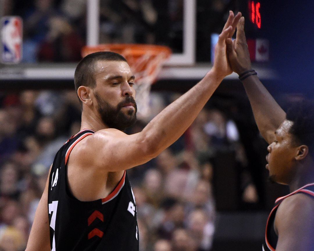 Marc Gasol, en el encuentro entre los Raptors y los Nets.