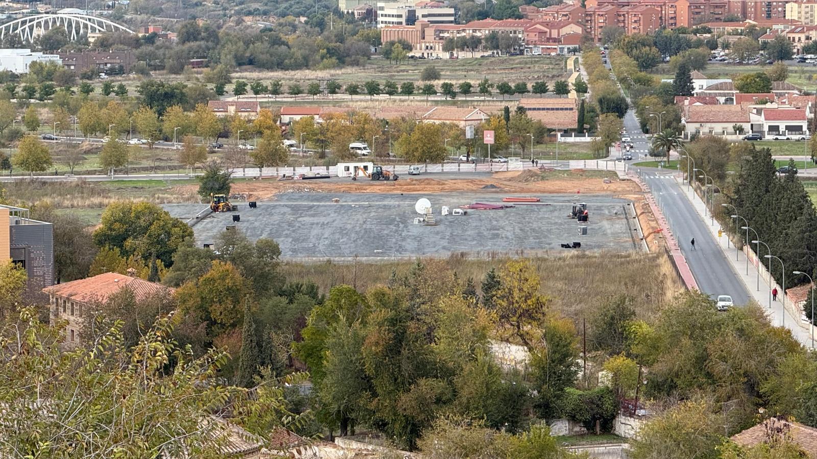 Imagen de archivo de los trabajos de recuperación del campo de fútbol Carlos III, en la Vega Baja de Toledo